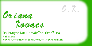 oriana kovacs business card
